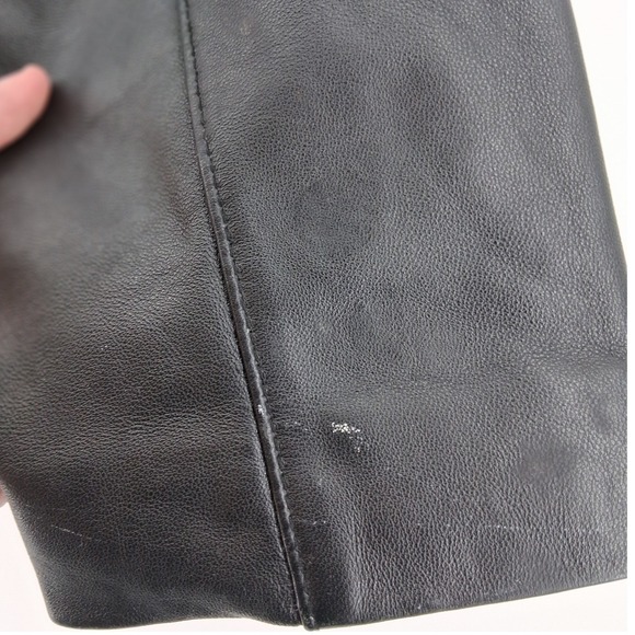 RO By Reilly Olmes Black Leather Jacket Women's Classic Zip Front L - Picture 15 of 16